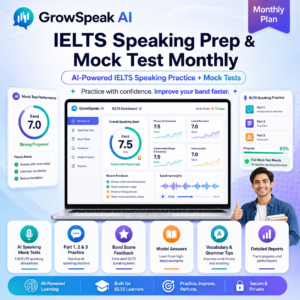 Sale! Awaiting product image GrowSpeak AI IELTS Speaking Prep and Mock Test